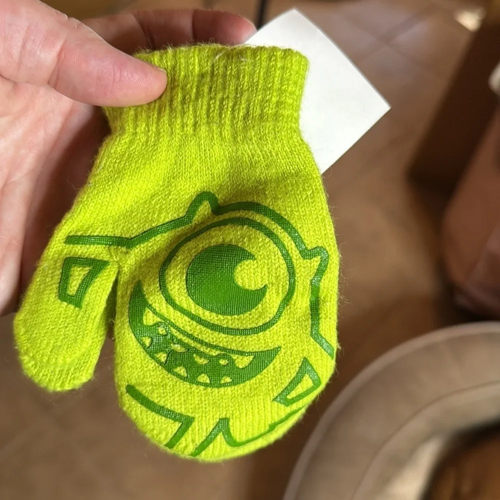 Pixar Monsters Inc Mike Wazowski Green Mittens Size Small Kids